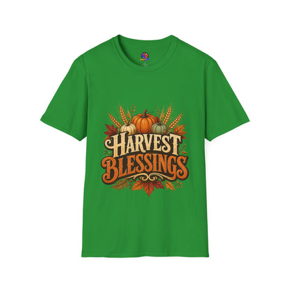 Harvest Blessings T-Shirt — Fall Pumpkin & Wheat Autumn Tee