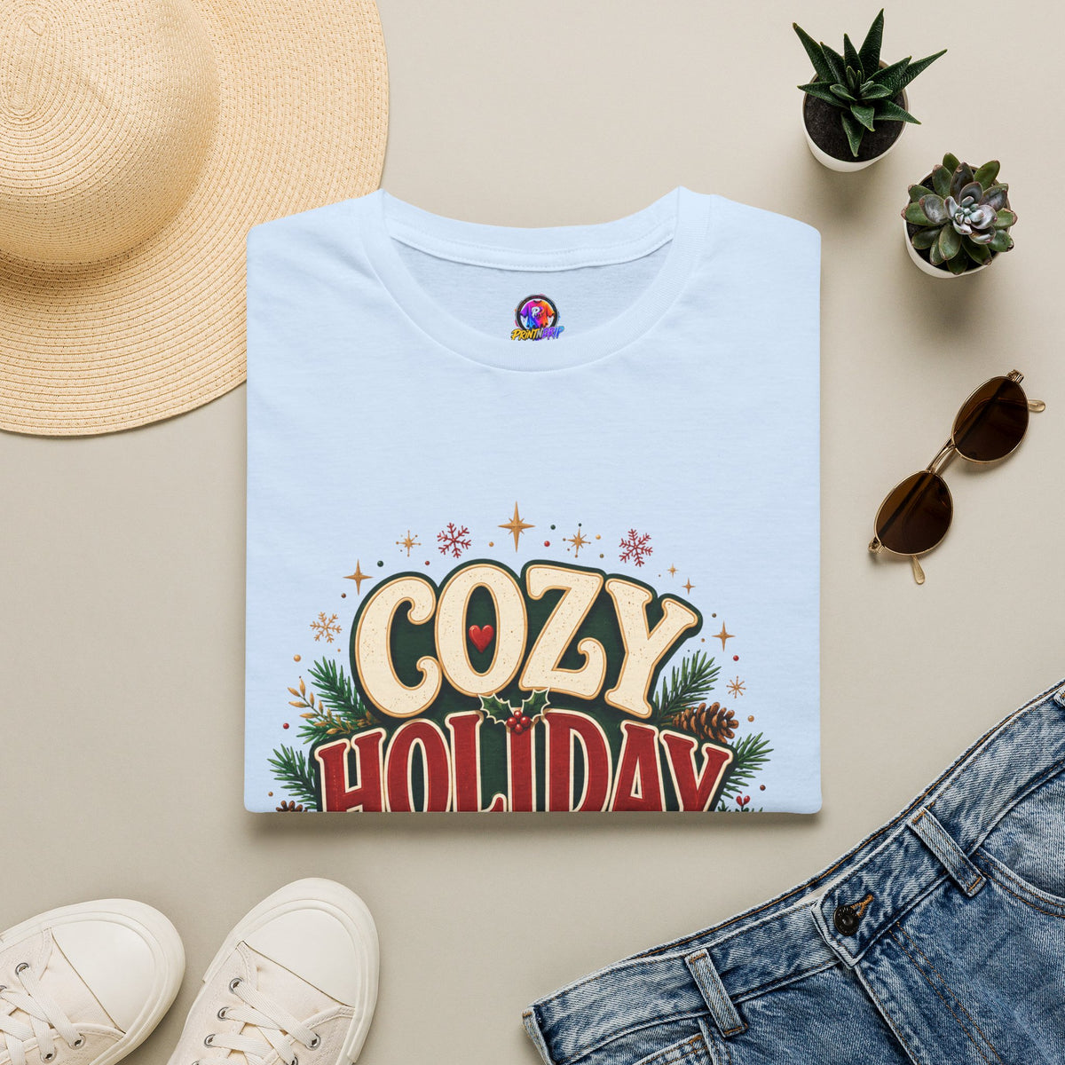 Cozy Holiday Club T-Shirt — Festive Christmas Cozy Cocoa Graphic Tee