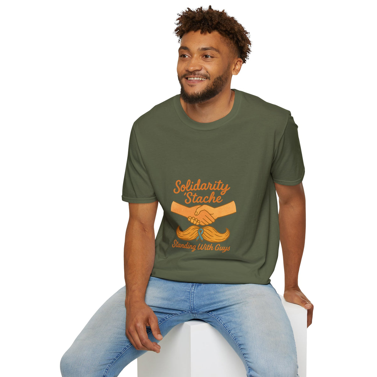 T-Shirt — Solidarity Stache Orange Mustache Graphic (Movember Support) - Trending Now - October 2026