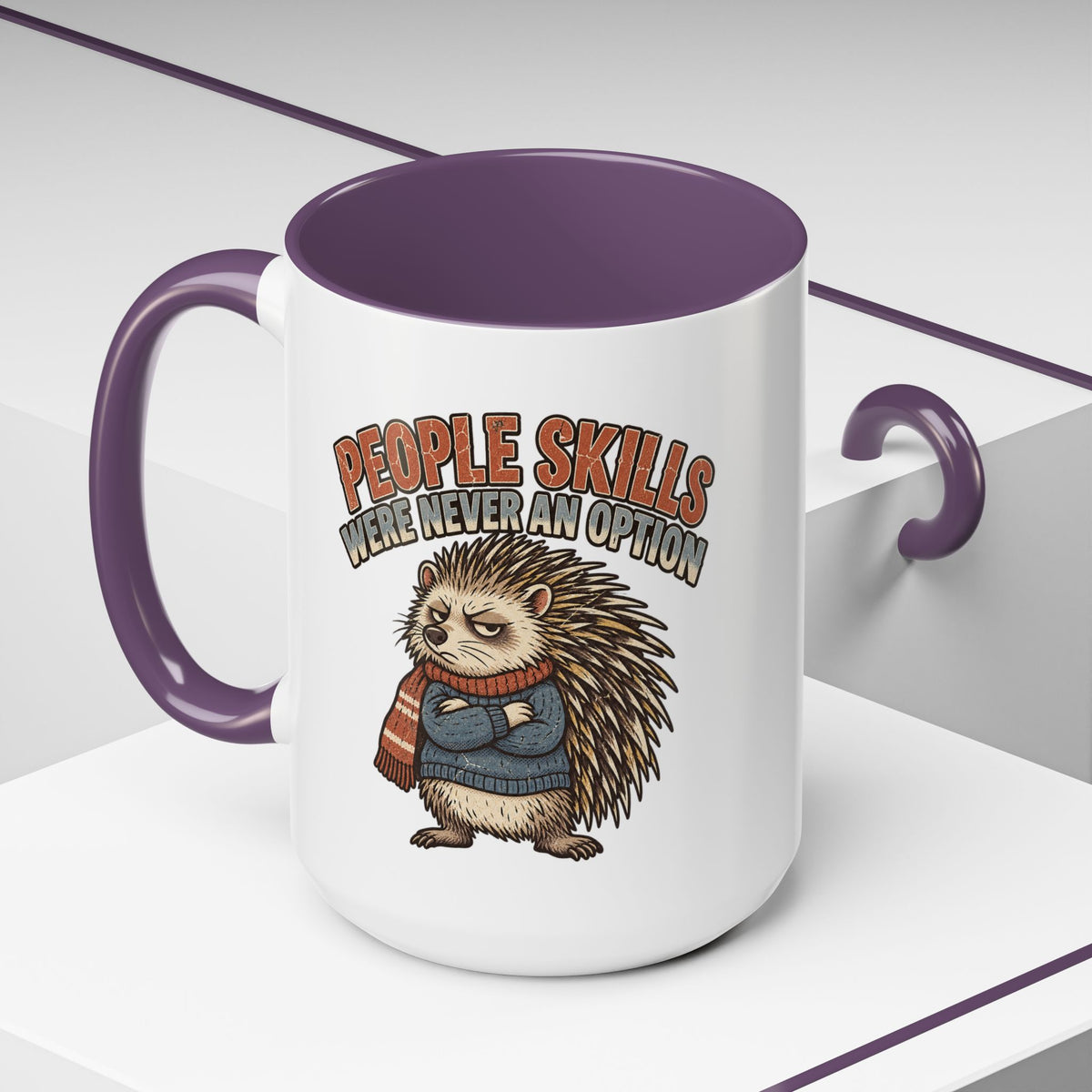 Funny And Witty "People Skills Were Never An Option" Accent Coffee Mug (11, 15oz)