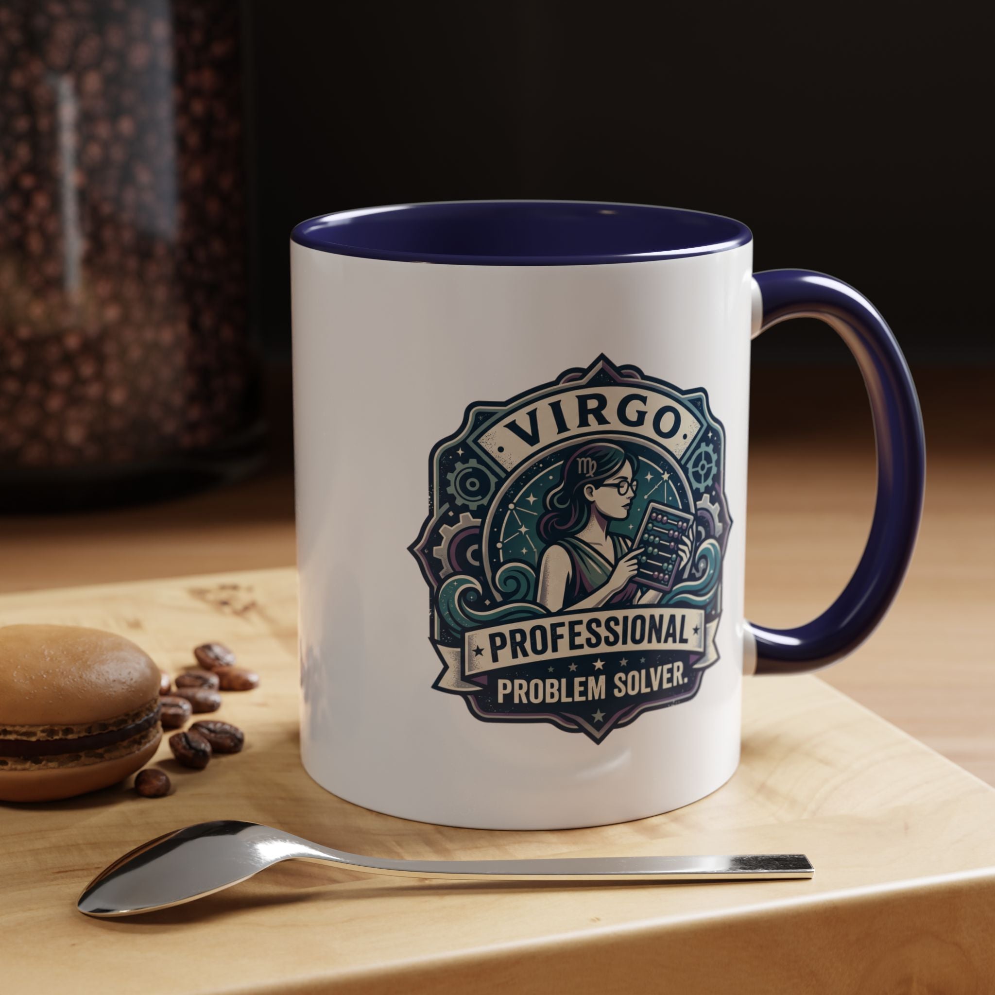 Virgo 'Professional Problem Solver' Accent Coffee Mug — Zodiac Astrology Gift