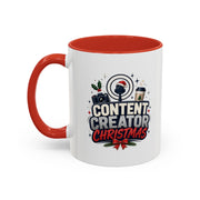 Modern Day Christmas Content Creator Christmas Accent Coffee Mug — Holiday Social Media Gifts (11/15oz)