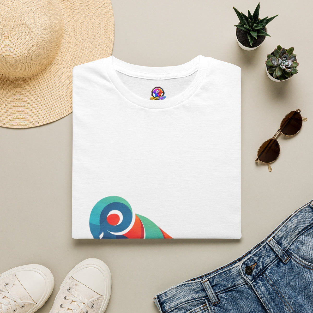 Aries Zodiac  Colorful Ram T-Shirt — Abstract Multicolor Aries Graphic Tee