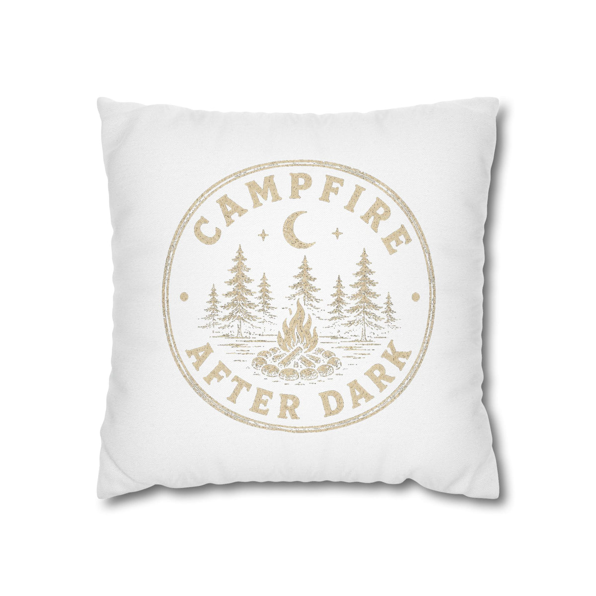 Campfire After Dark Decorative Pillowcase  Milo Bailey Dog Dad Mom— Rustic Camping Throw Pillow Cover