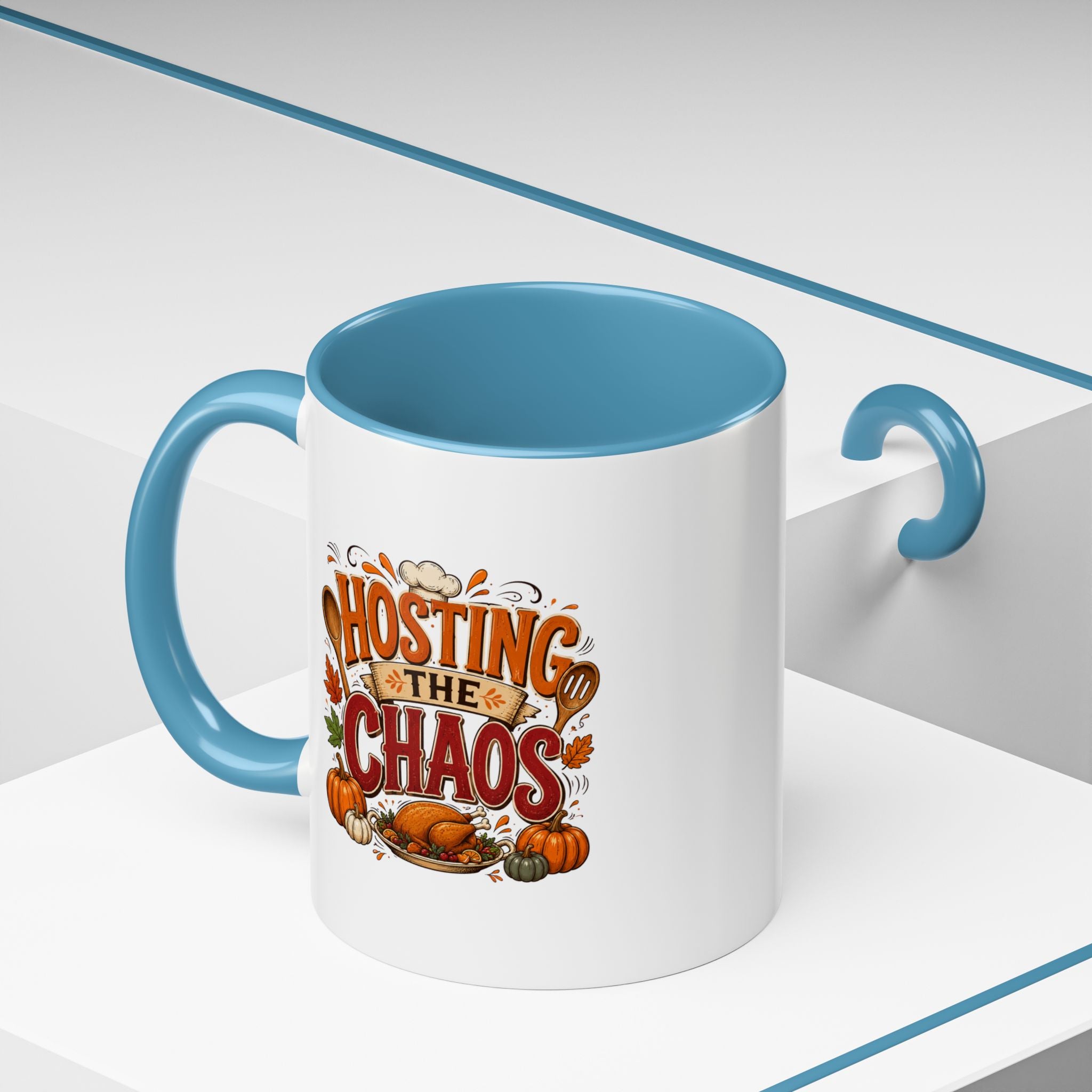Thanksgiving Mug Hosting the Chaos Accent Coffee Mug — Thanksgiving Pumpkin Fall Kitchen Gift