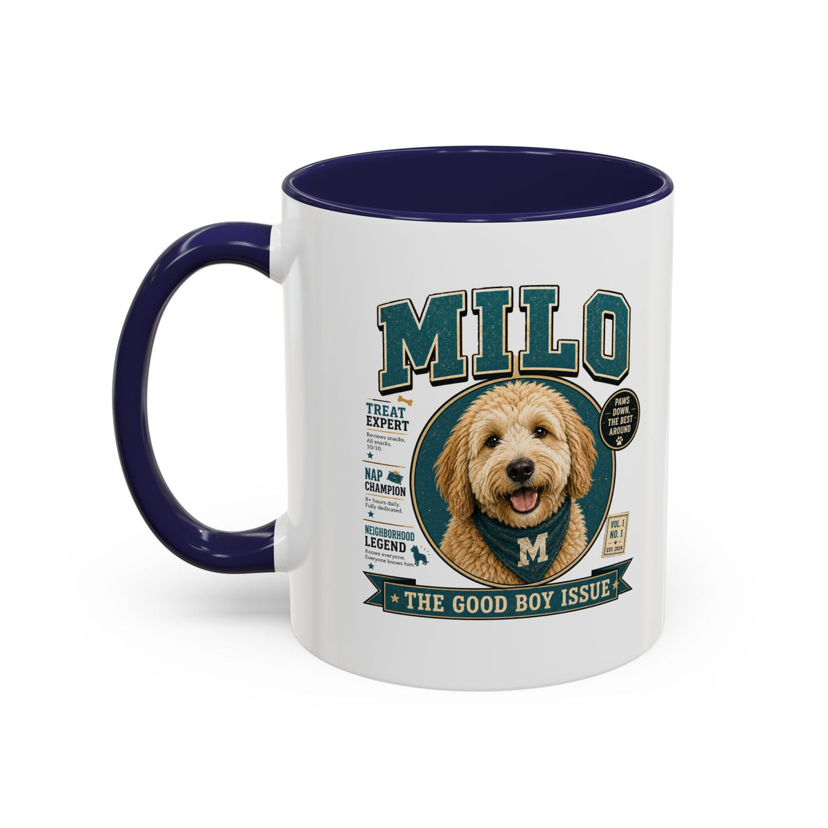 Milo Bailey Dog Dad Mom Milo Dog Coffee Mug — 'The Good Boy Issue' Accent