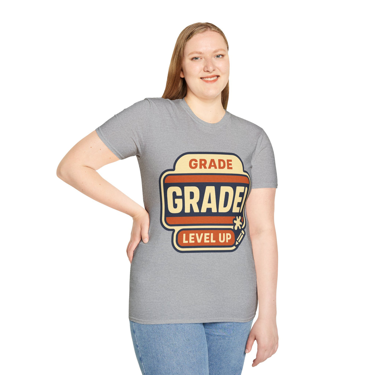 Grade Up Retro Badge T‑Shirt — "GRADE! LEVEL UP" Gamer Teacher Gift - Trending Now - August 2026