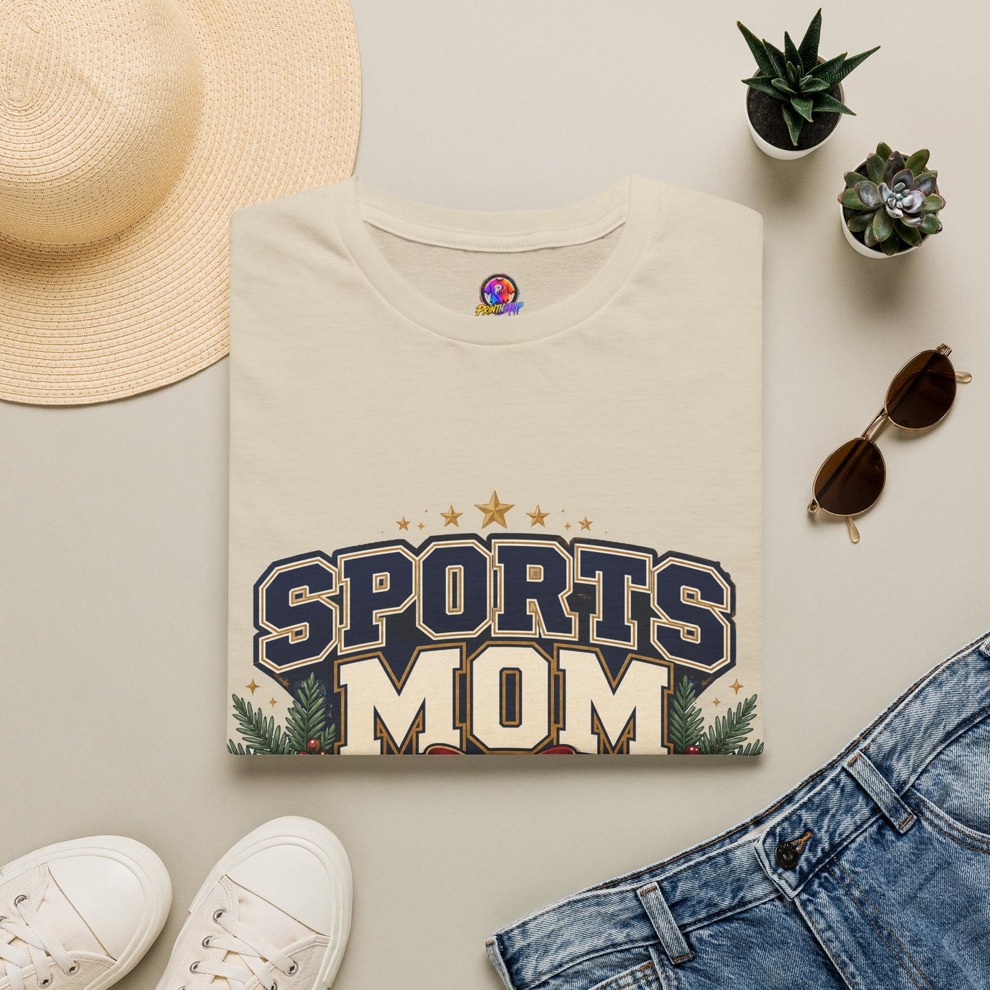 Sports Mom T‑Shirt — "Holiday Hustle" Athletic Mom Tee