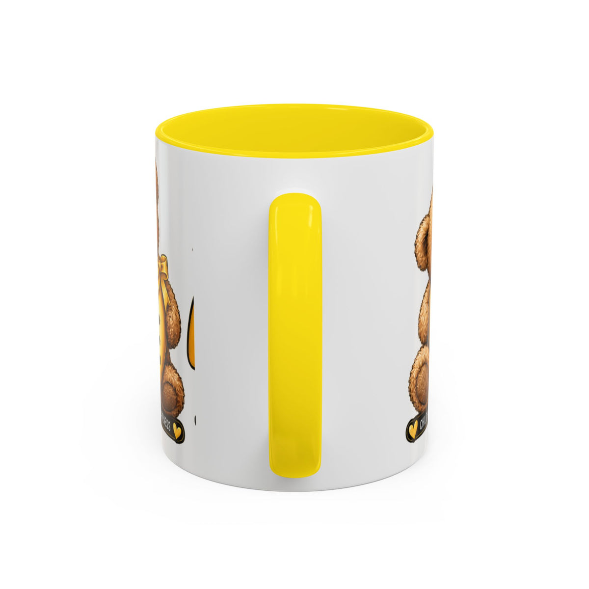 Gold Ribbon Teddy Bear Childhood Cancer Awareness Accent Mug (11/15oz)
