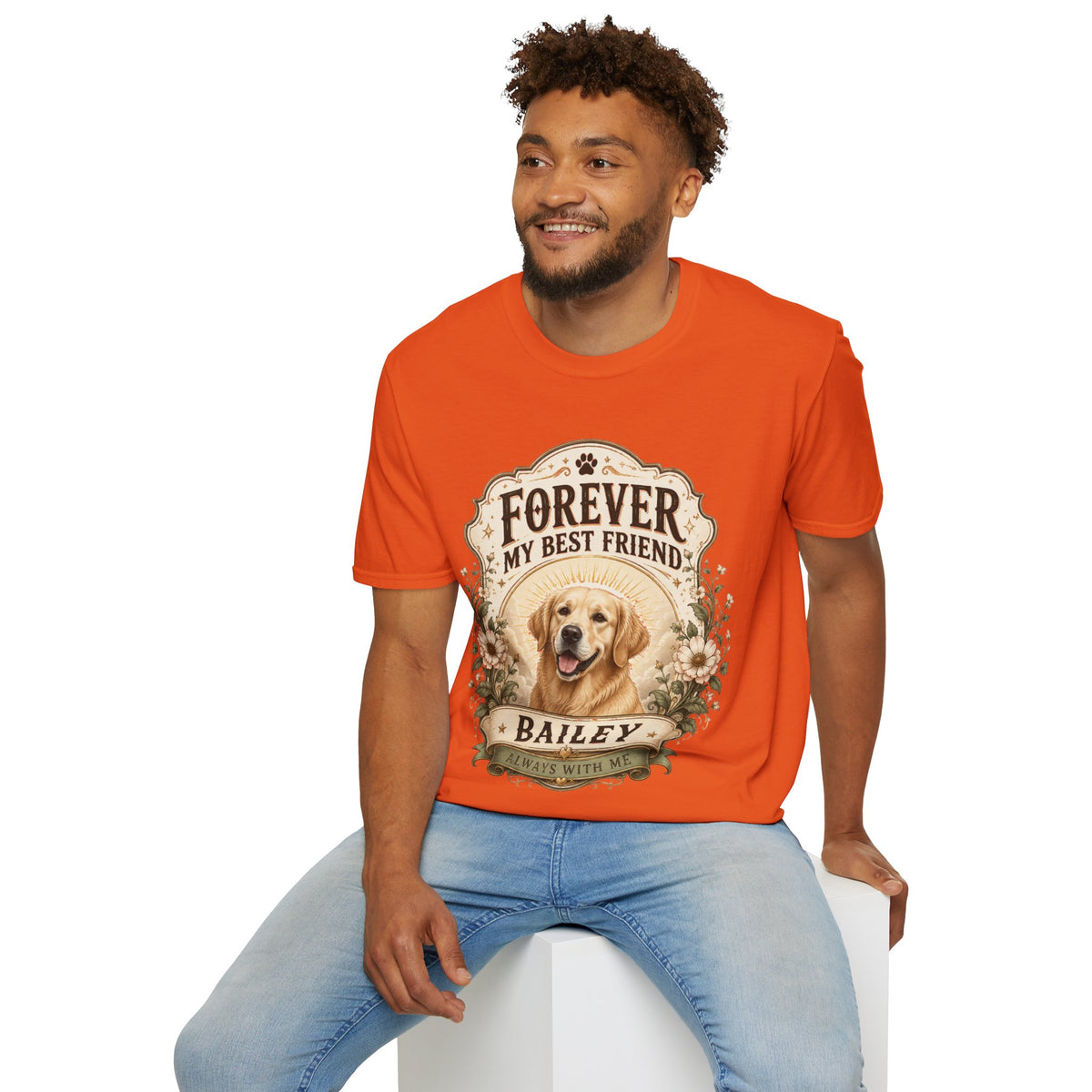 Dog Memorial T-Shirt — "Forever My Best Friend" Personalized Pet Tribute Tee