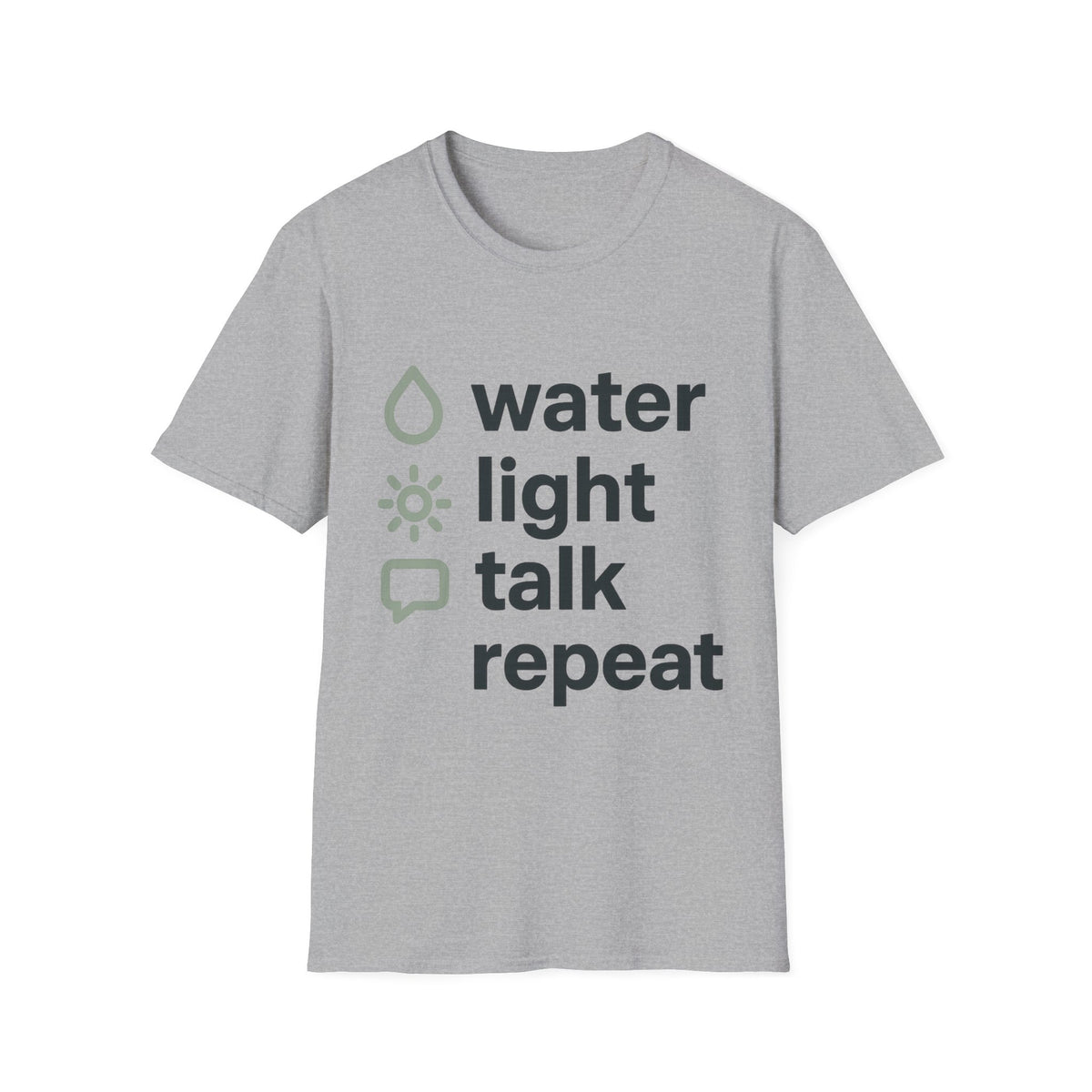 Eco Icons T-Shirt — Minimal 'water • light • forest' Graphic Tee - Trending Now - September 2026