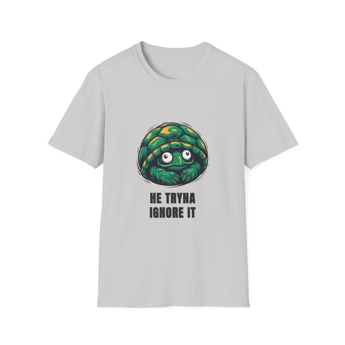 Turtle Peeking T‑Shirt — "He Tryna Ignore It" Cute Cartoon Tee - Trending Now - August 2026