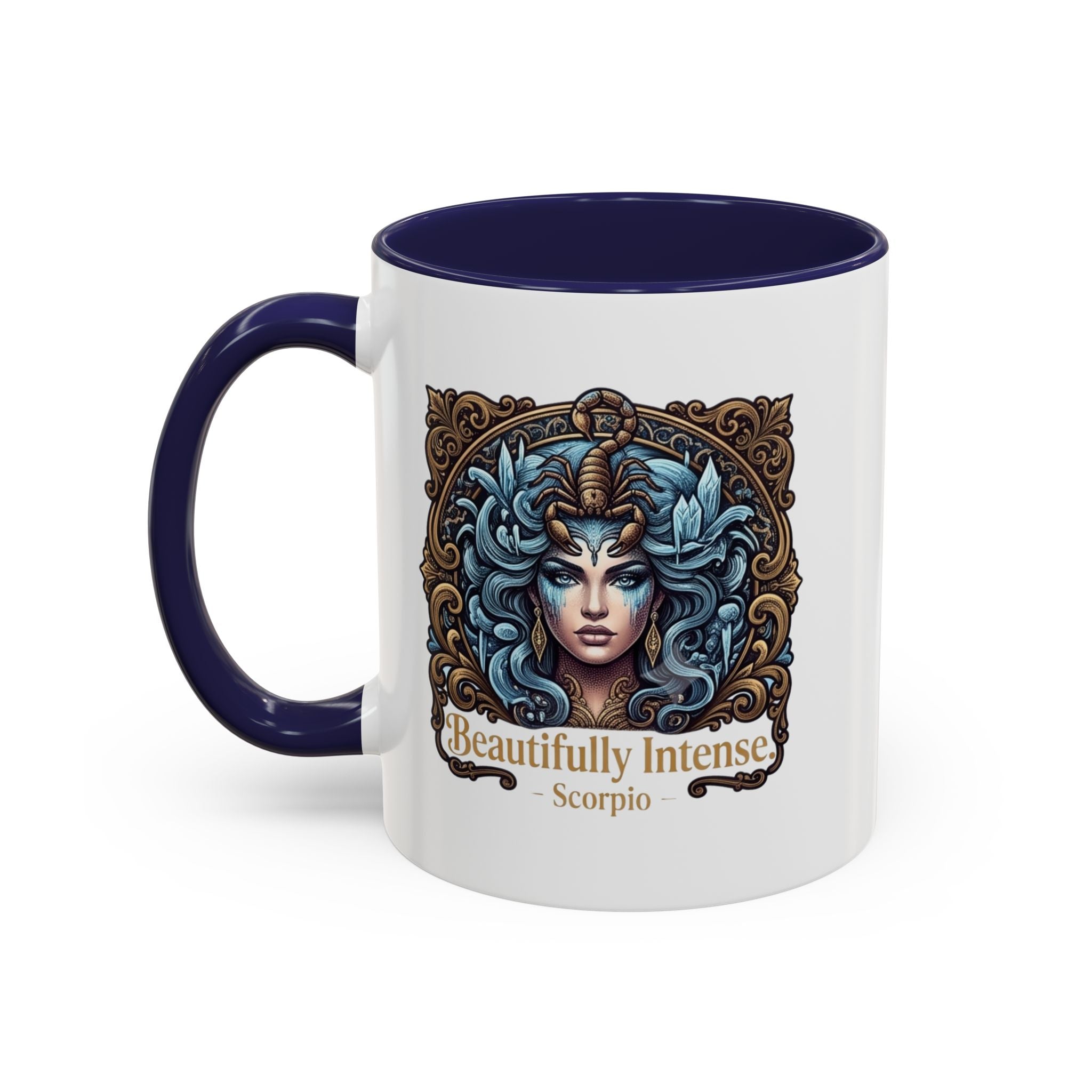 Scorpio Accent Coffee Mug — "Beautifully Intense" Zodiac Design (11/15oz)