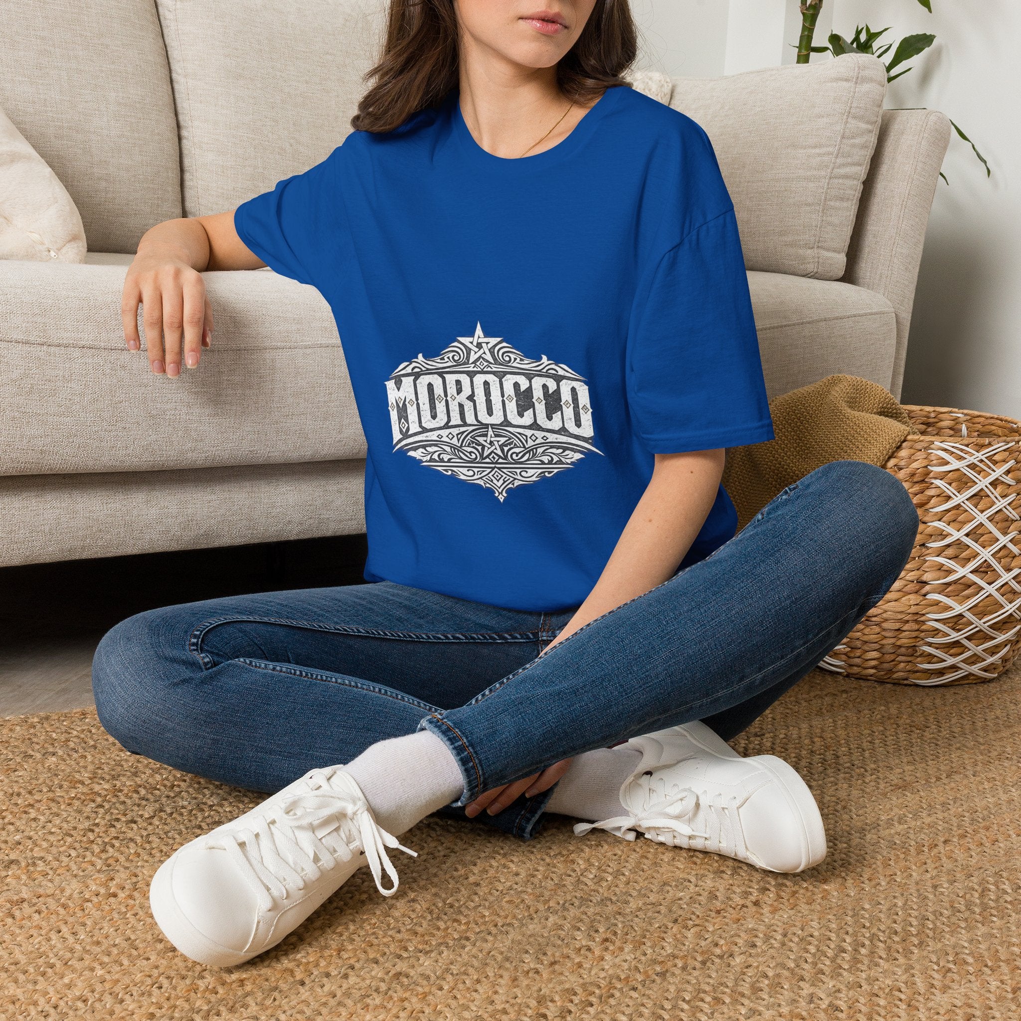 Morocco Vintage Graphic T-Shirt — Travel Tee with Ornamental Crest