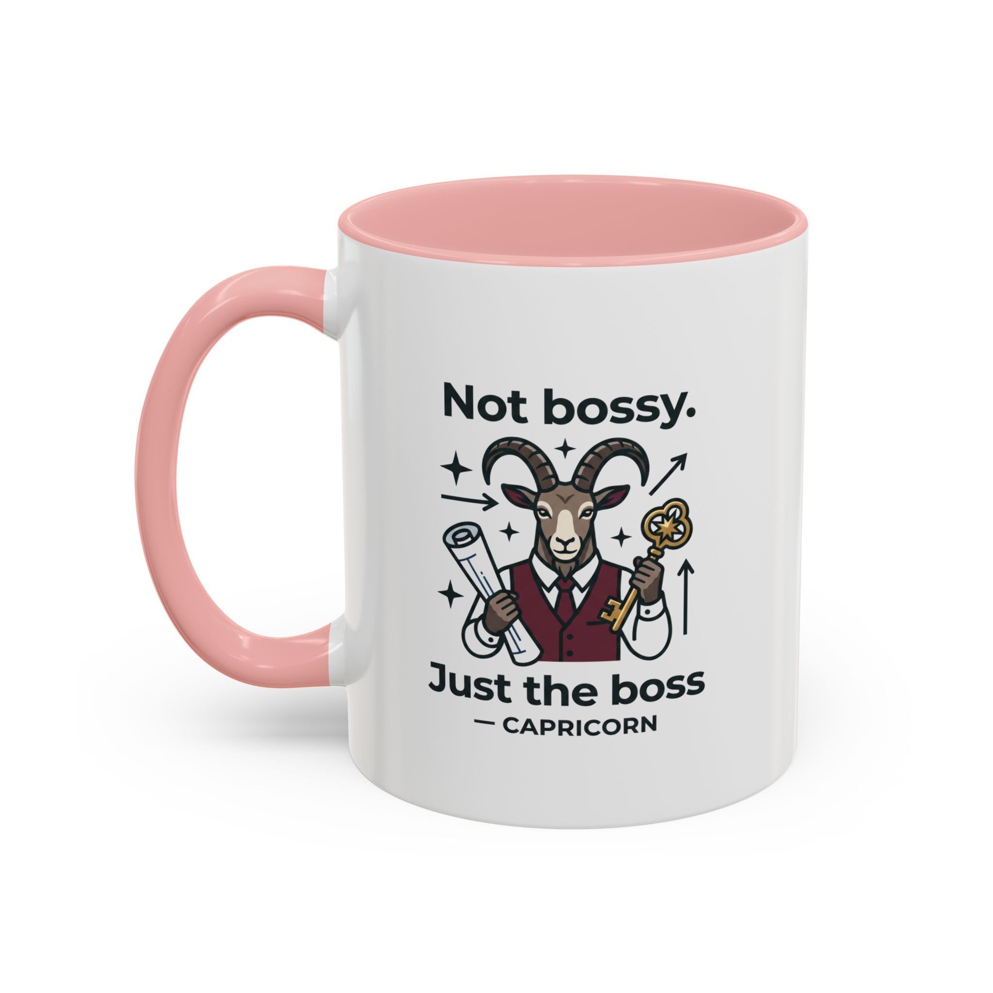 Capricorn Coffee Mug — "Not Bossy, Just the Boss" Zodiac Accent Mug (11/15oz)