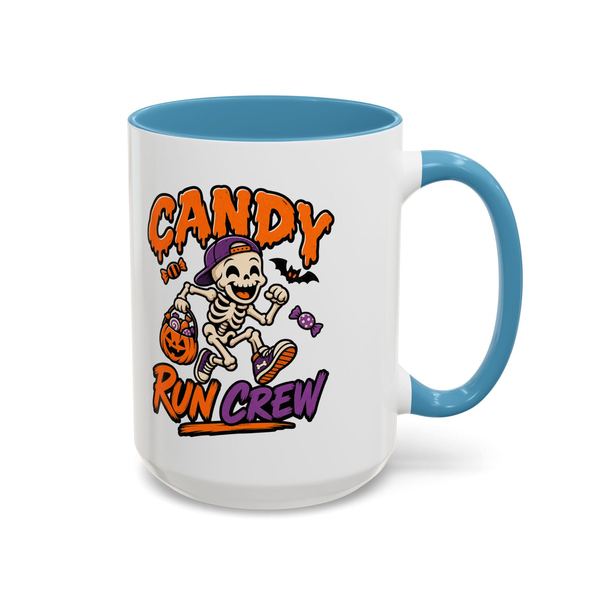 Candy Run Crew Coffee Mug — Halloween Skeleton Trick-or-Treat Accent Mug (11/15oz)