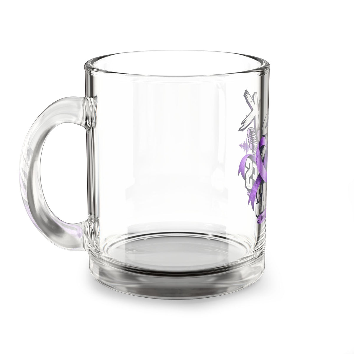 Glass Mug - "Speak Up! Save Lives" Domestic Violence Awareness 10oz