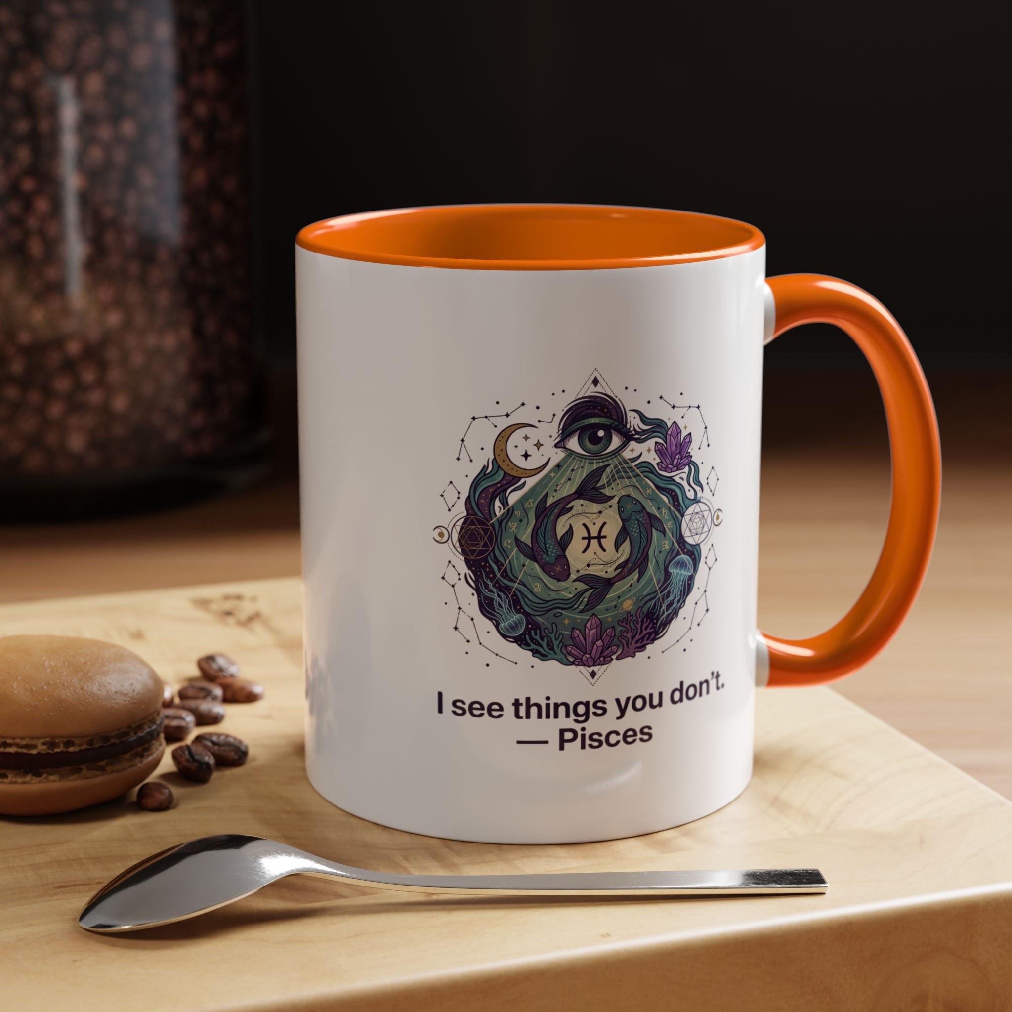 Pisces Zodiac Coffee Mug — "I See Things You Don’t" Accent Mug