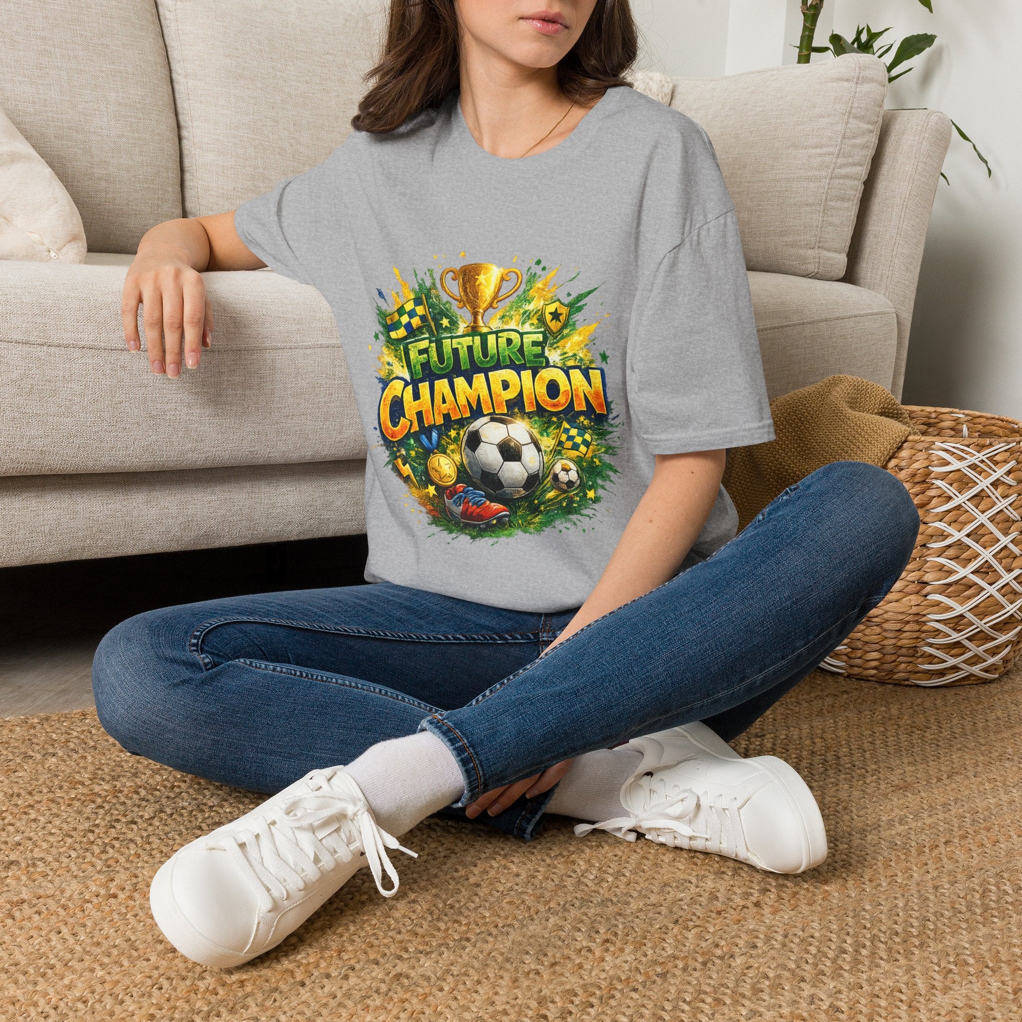 Kids Future Champion Soccer T-Shirt — Kids’ Sports Trophy Graphic Tee