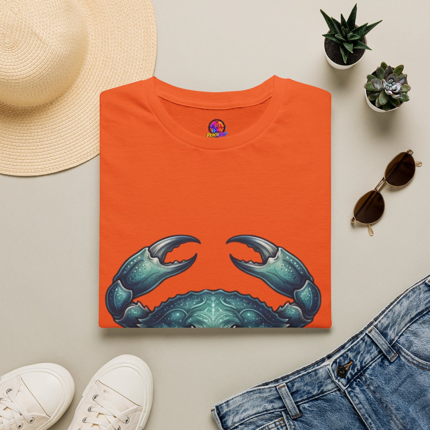 Crab Graphic T-Shirt — Coastal Sea Creature Tee