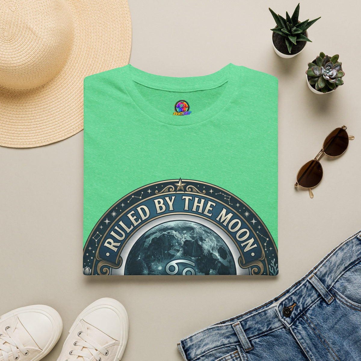 Cancer Zodiac Ruled by the Moon T-Shirt — Celestial Astrology Zodiac Graphic Tee
