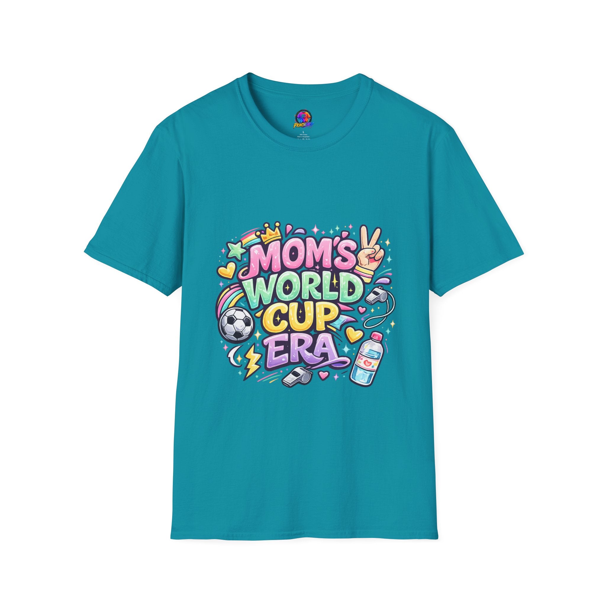 Girls Kids Mom's World Cup Era T‑Shirt — Playful Soccer Mom Tee