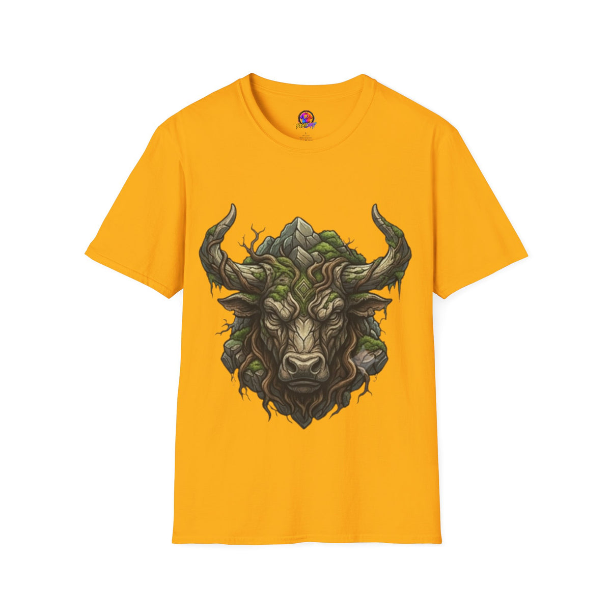 Forest Spirit Bull T-Shirt — Greenwood Celtic Nature Bull Design