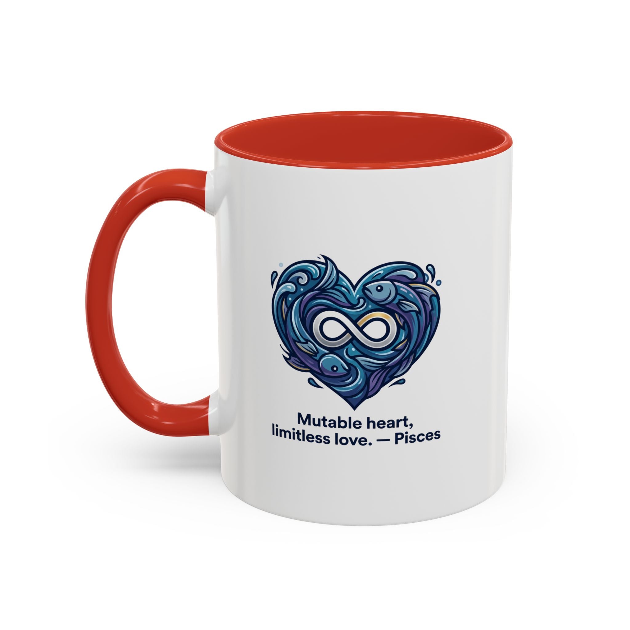 Pisces Heart Coffee Mug — "Mutable heart, limitless love" Zodiac Gift