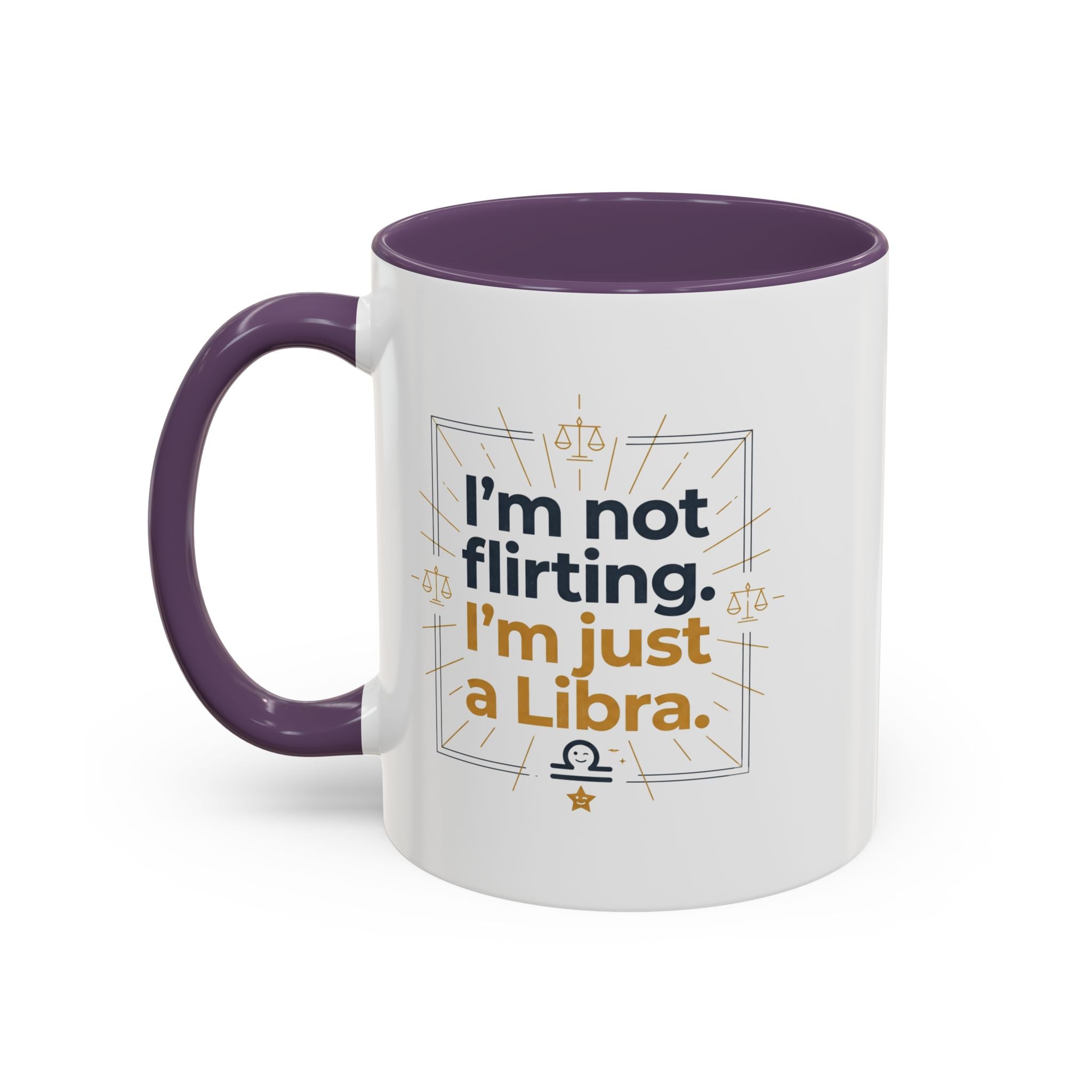 Libra Coffee Mug - "I'm Not Flirting, I'm Just a Libra" Accent Mug