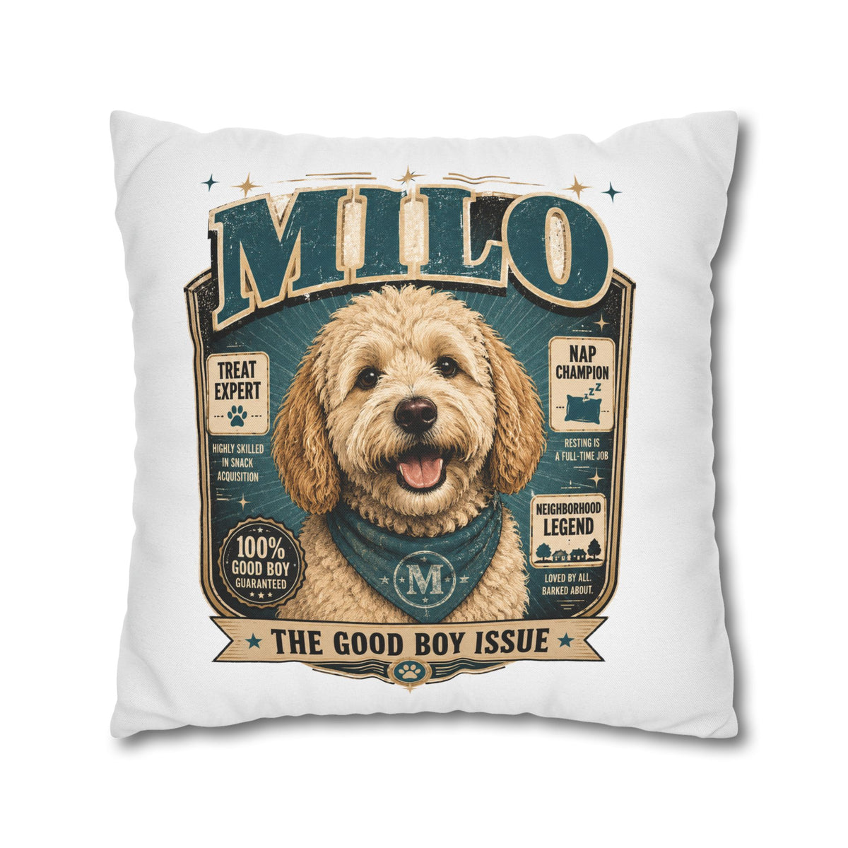 Milo 'The Good Boy Issue' Decorative Pillowcase Milo Bailey Dog Dad Mom