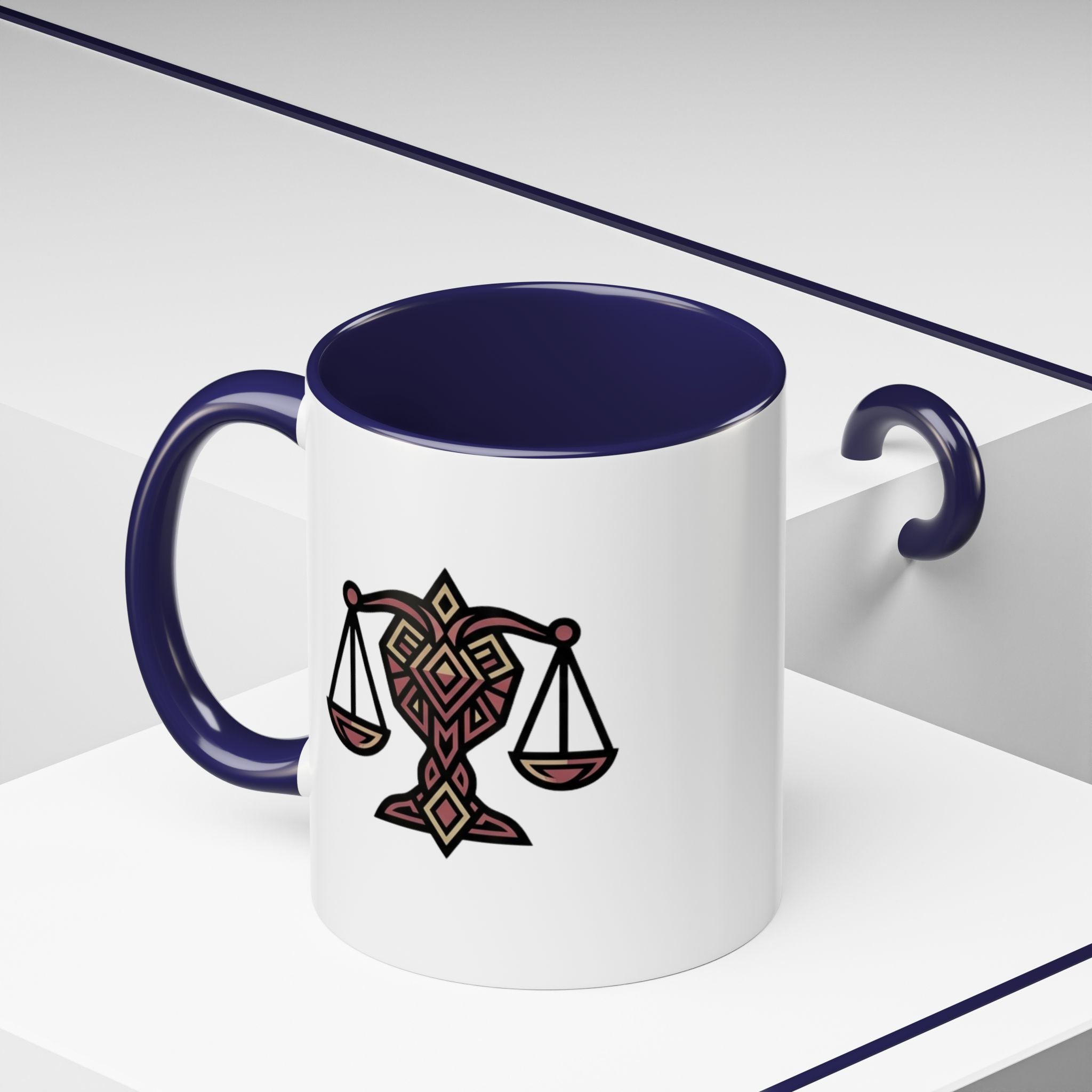 Libra Scales Accent Coffee Mug — Zodiac Balance Ceramic Mug