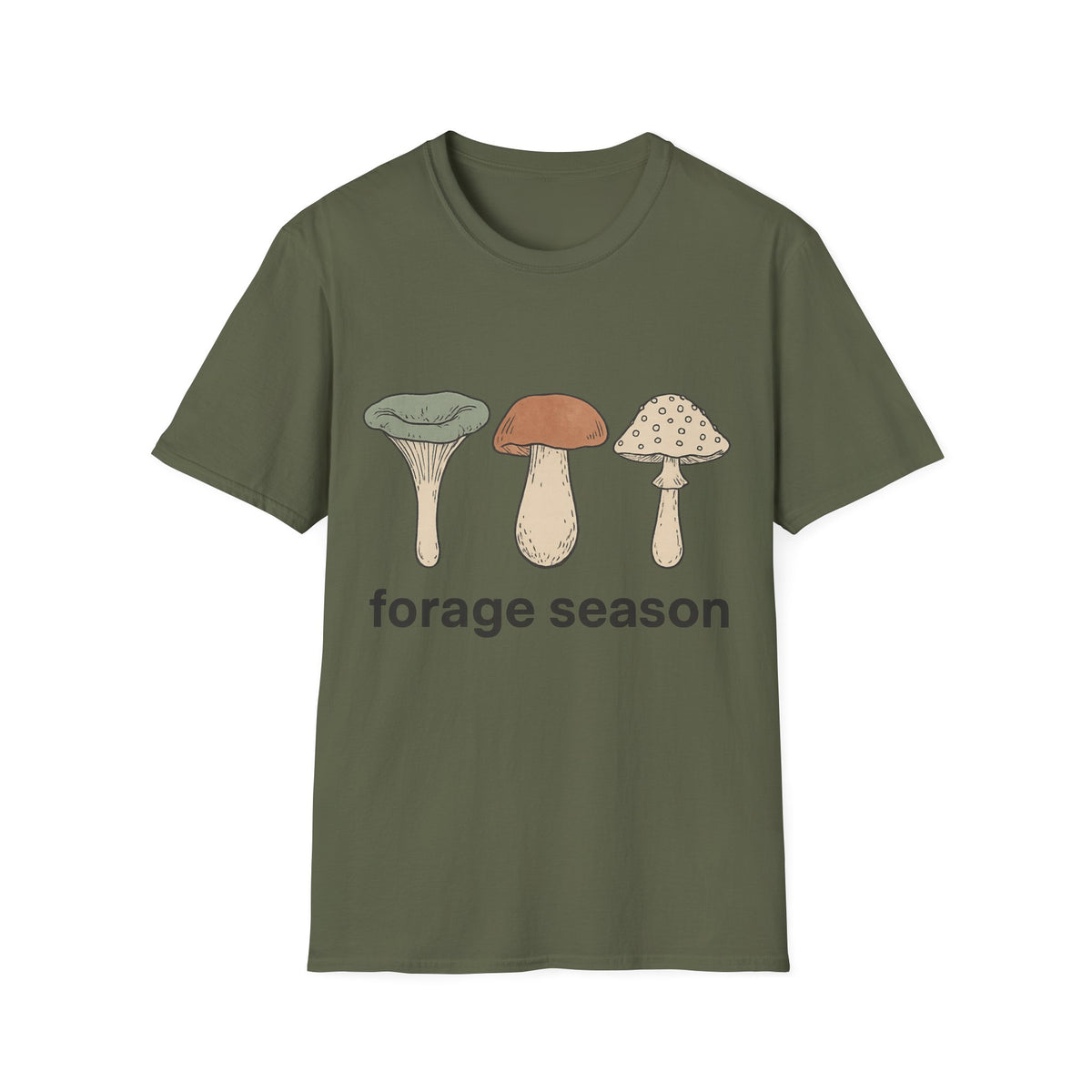 Mushroom Trio T-Shirt — Cute Minimal Fungi Graphic Tee - Trending Now - September 2026