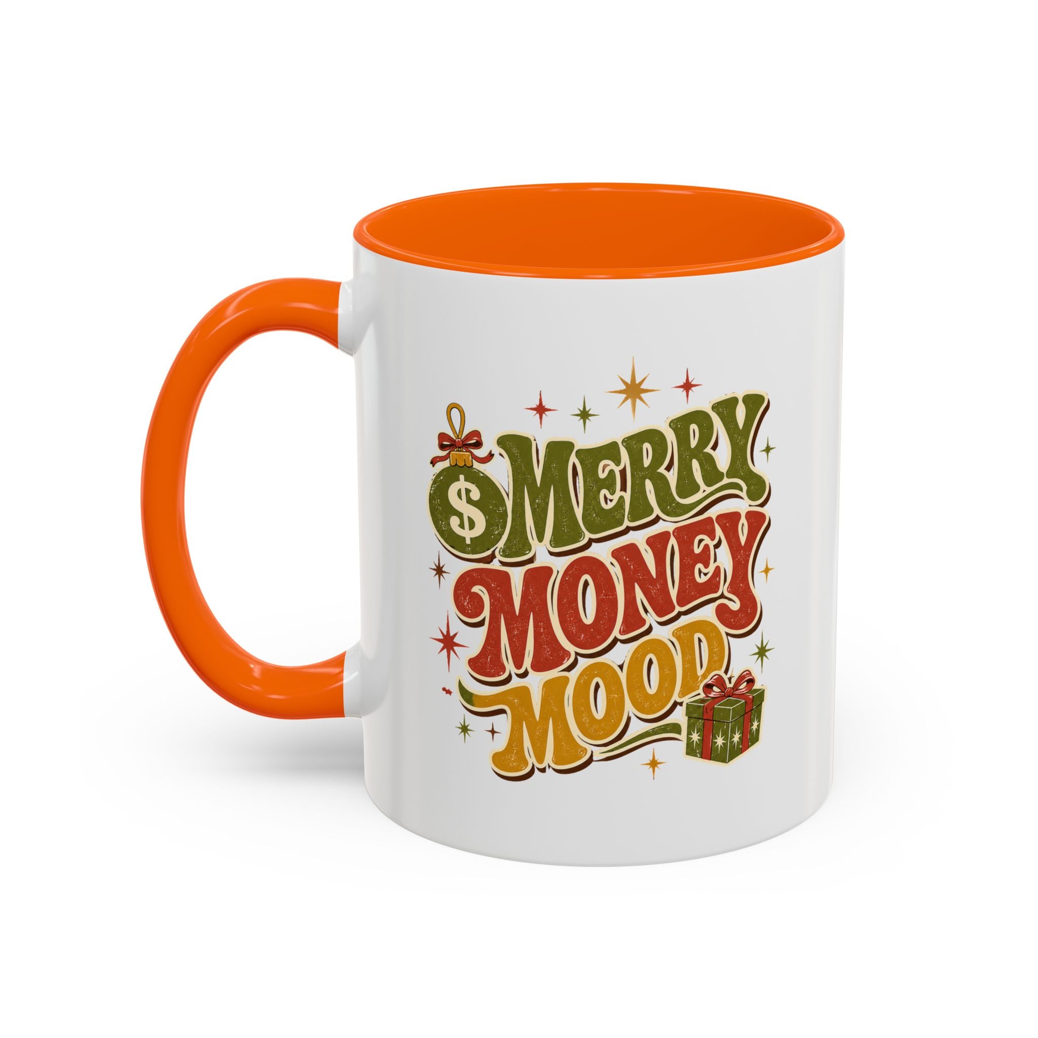 Modern Day Christmas Merry Money Mood Coffee Mug – Holiday Retro Gift Mug