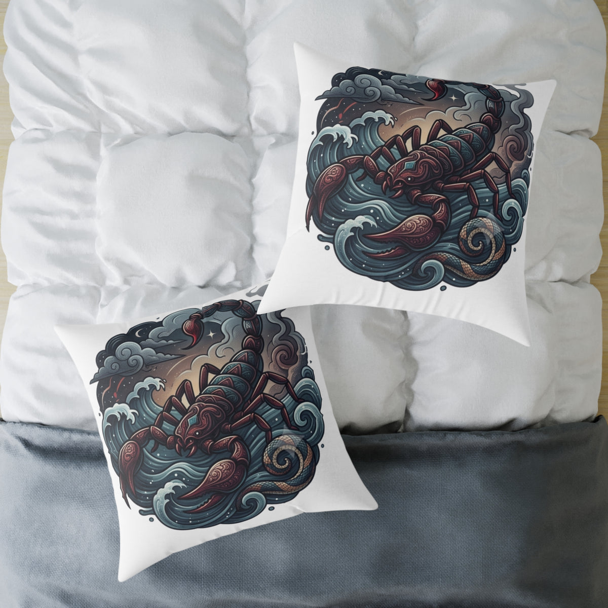 Scorpio Zodiac Square Poly Canvas Pillow