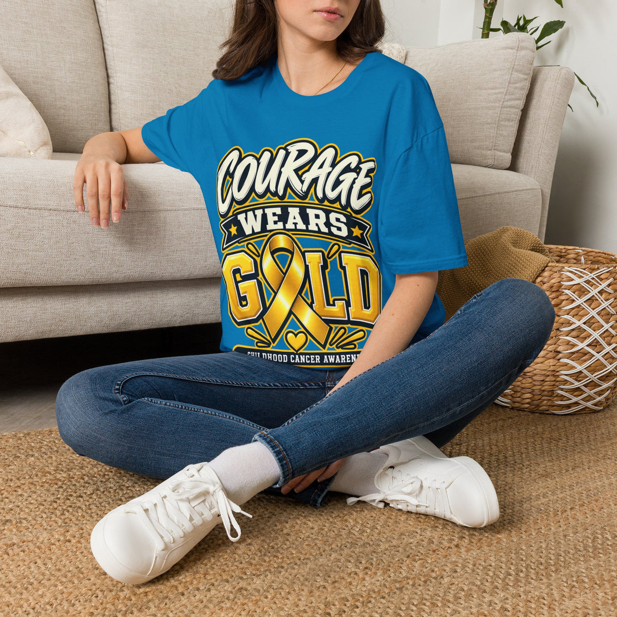 Childhood Cancer Awareness T-Shirt — "Courage Wears Gold"