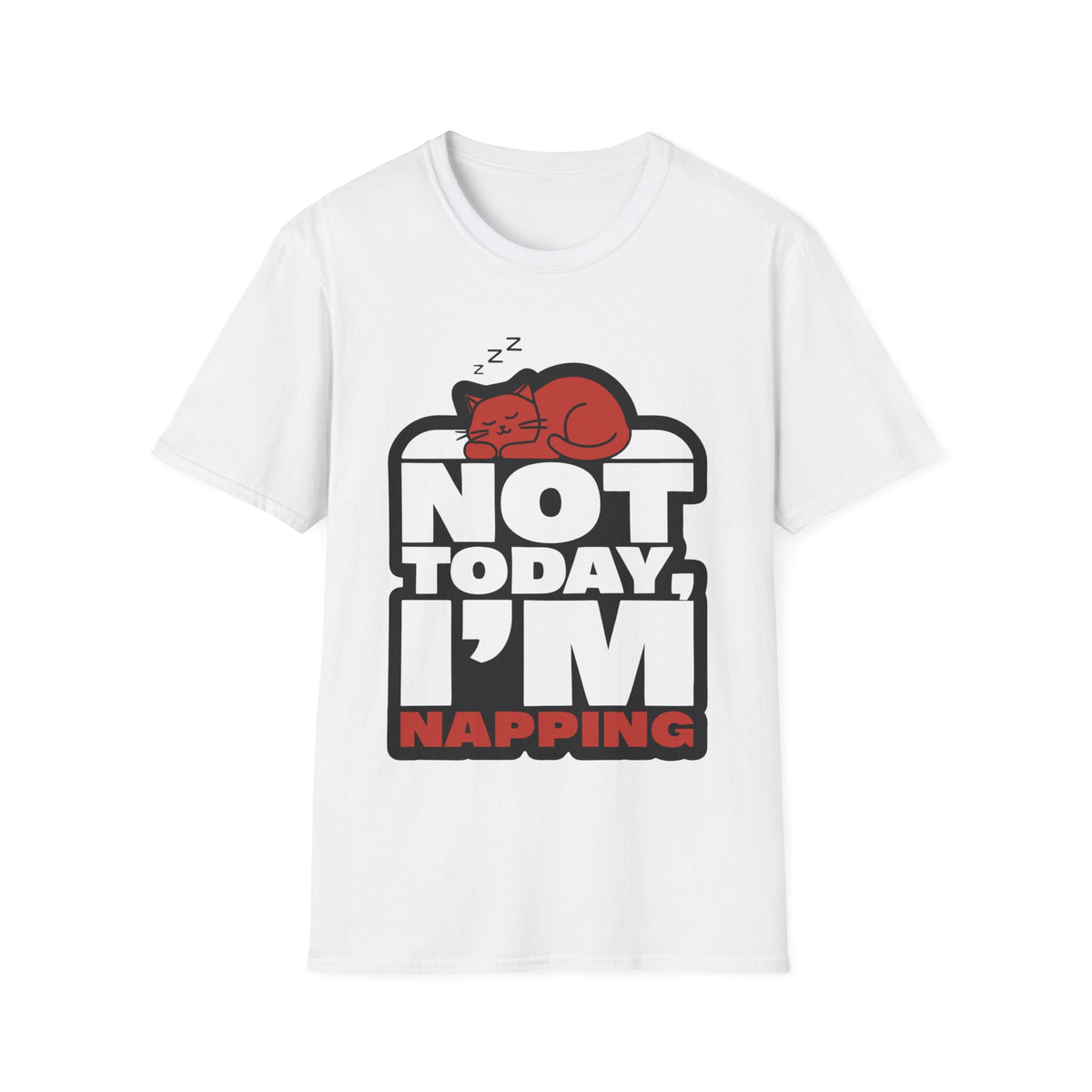 Not Today I'm Napping Orange Cat Tee - Funny Lazy Kitten Bubble Graphic T-Shirt - Trending Now - September 2026