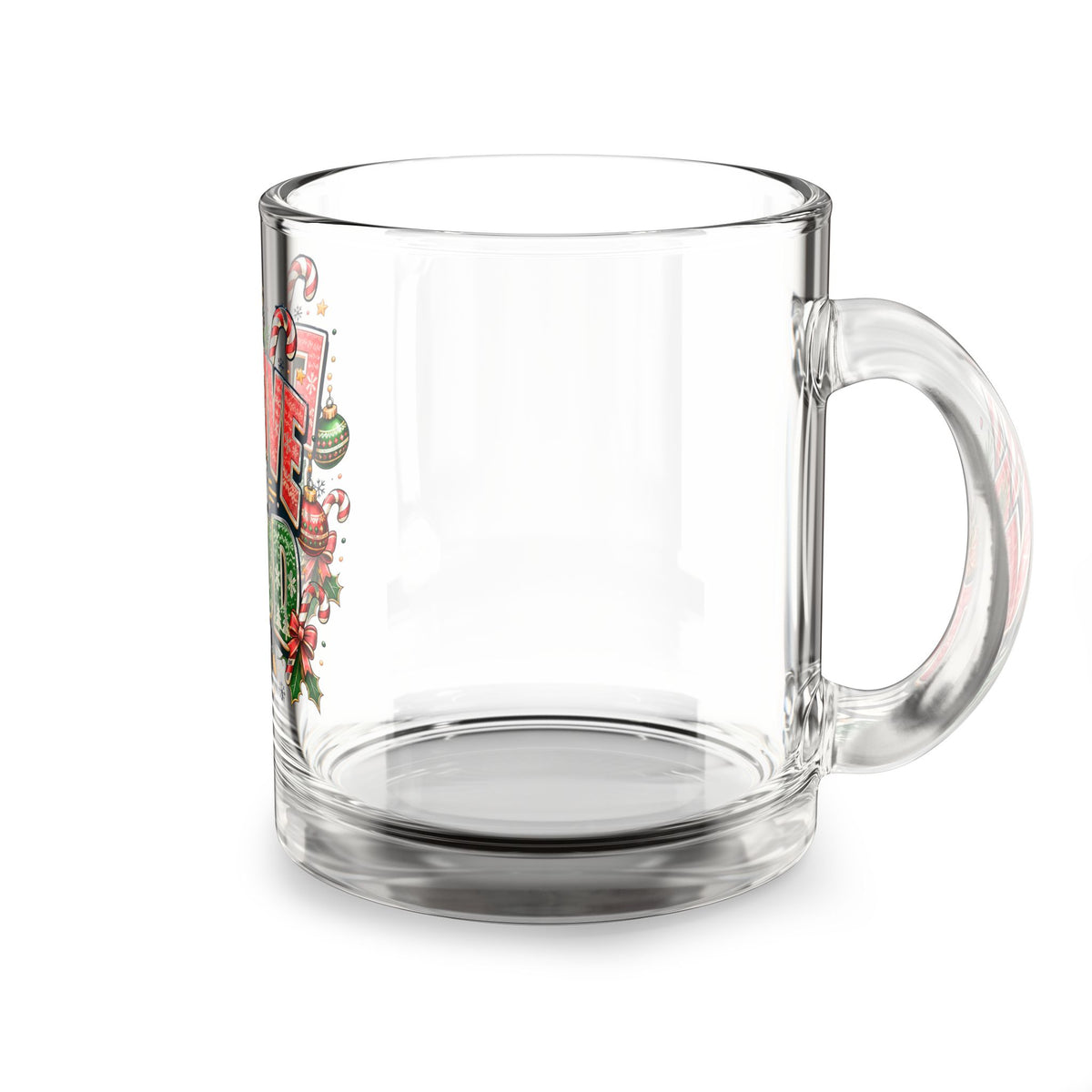 Christmas Glass Mug 10 oz Festive and Loud Glass Mug — 10oz Holiday Christmas Coffee Cup
