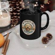 Milo Bailey Dog Dad Mom Dog Mom Club Black Mug — “My Favorite Child” Cute Golden Doodle Coffee Cup