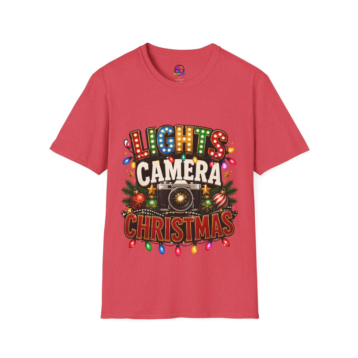 Lights Camera Christmas T-Shirt — Retro Marquee Holiday Tee
