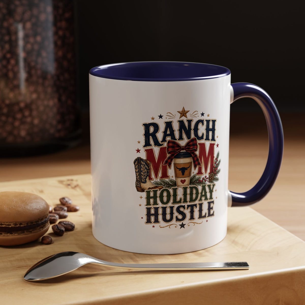 Modern Day Christmas Ranch Mom Holiday Hustle Accent Coffee Mug