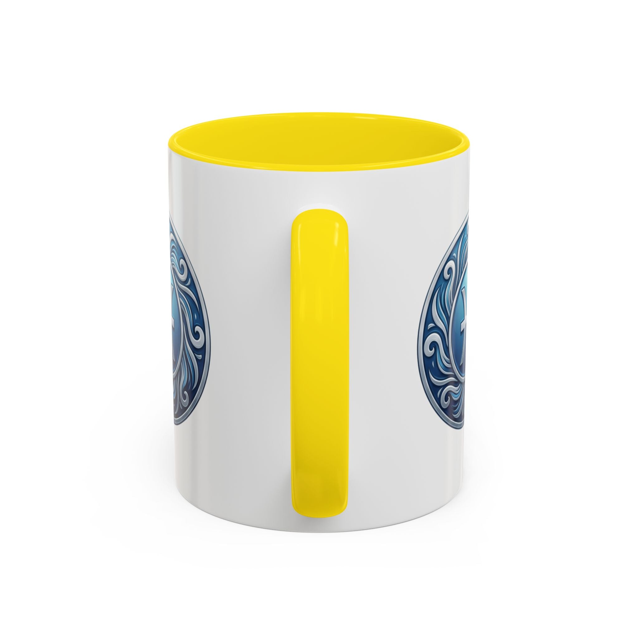 Pisces Zodiac Coffee Mug — Blue Astrological Symbol Accent Mug