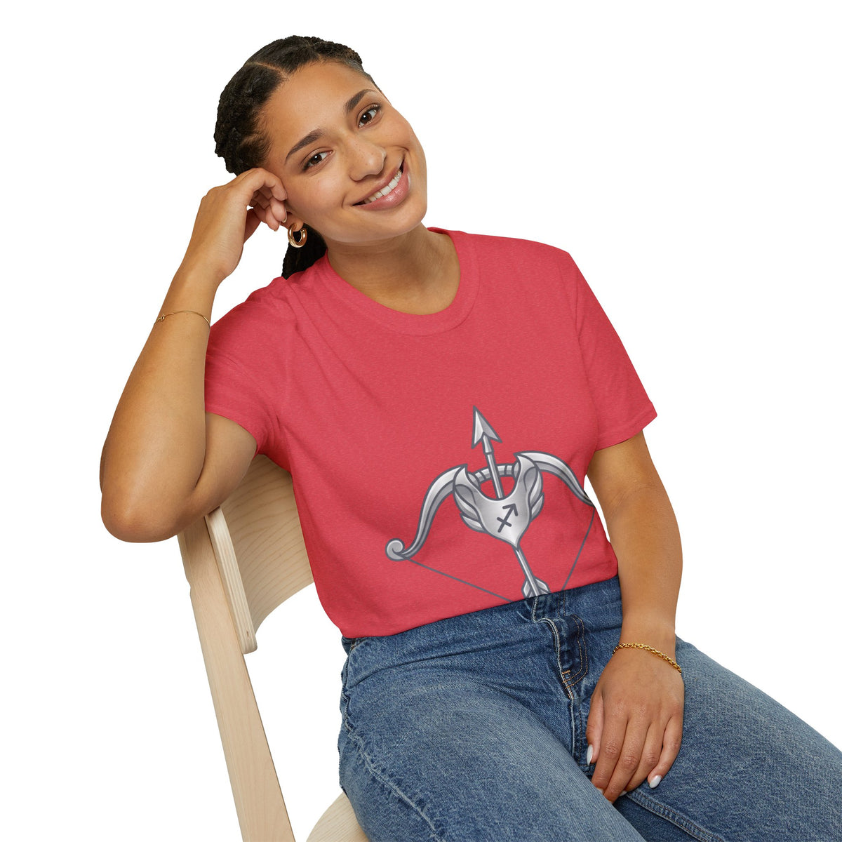 Arrow Heart T-Shirt — Minimal Cupid Bow & Arrow Design