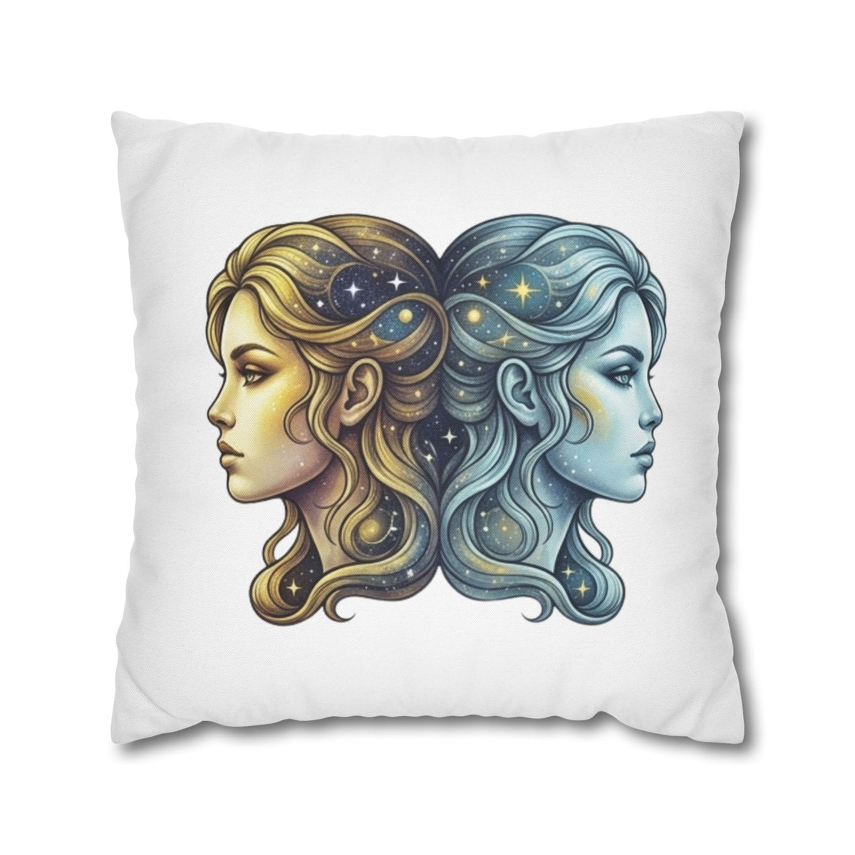 Gemini Moon & Sun Decorative Pillowcase — Zodiac Twins Astrology Throw Pillow Cover