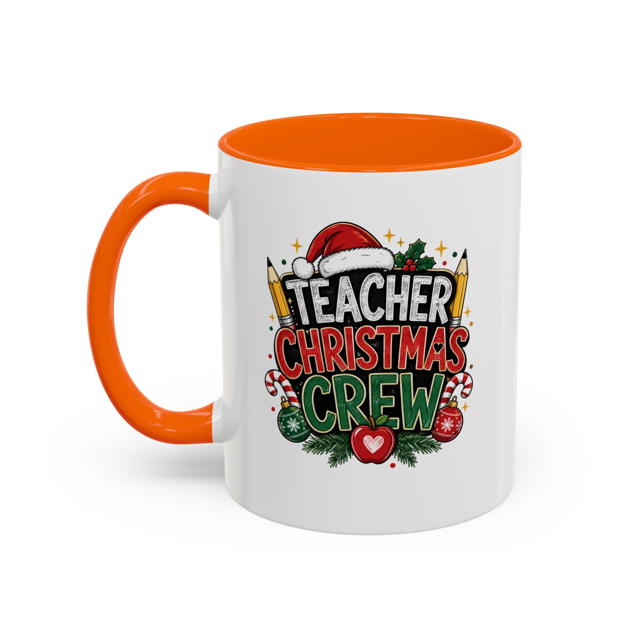 Teacher Christmas Crew Accent Coffee Mug – Holiday Teacher Gift