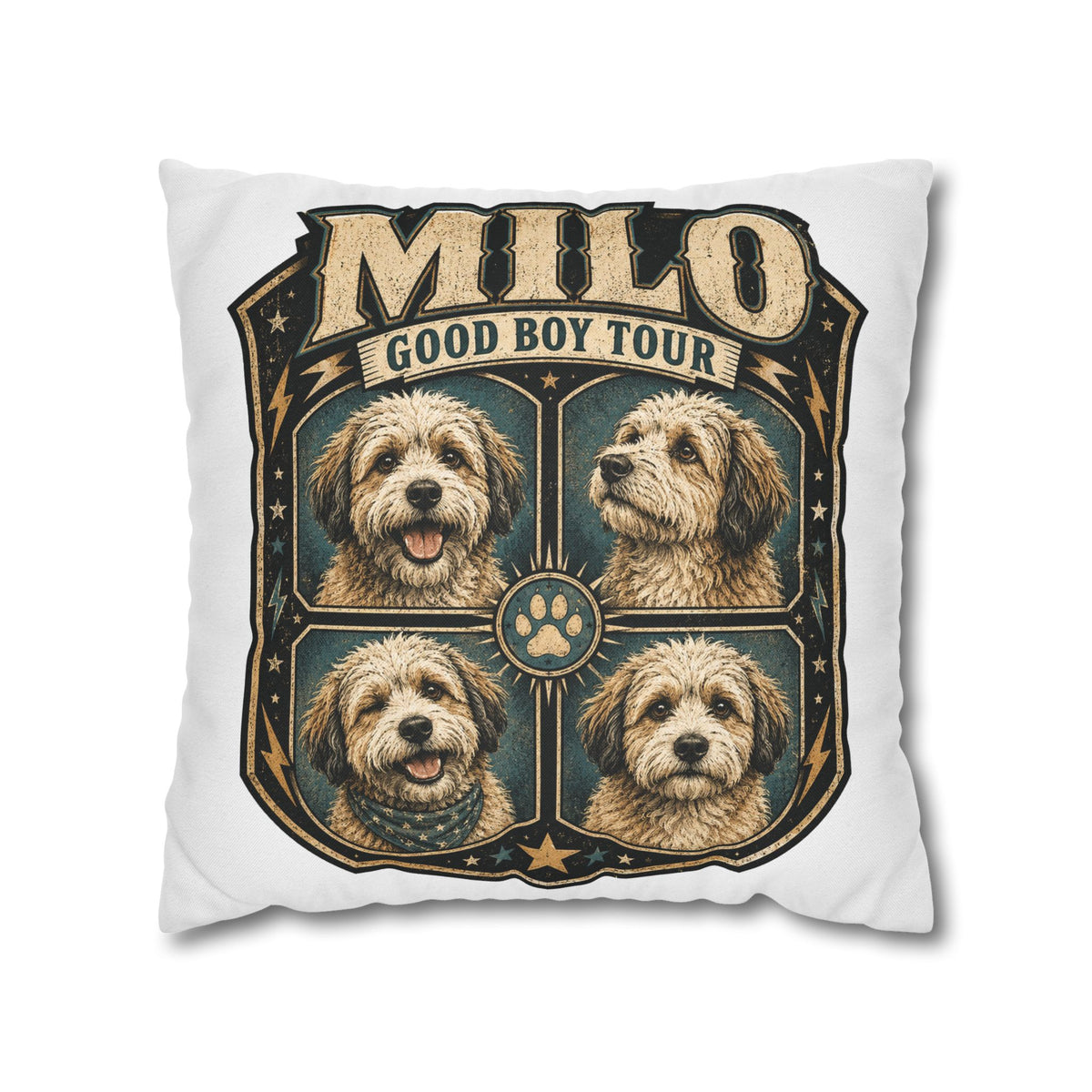 Milo "Good Boy Tour" Decorative Pillowcase Milo Bailey Dog Dad Mom