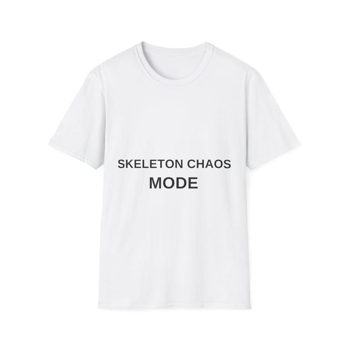Skeleton Chaos Mode Minimalist Text T-Shirt, Funny Aesthetic Typography Tee - Trending Now - September 2026