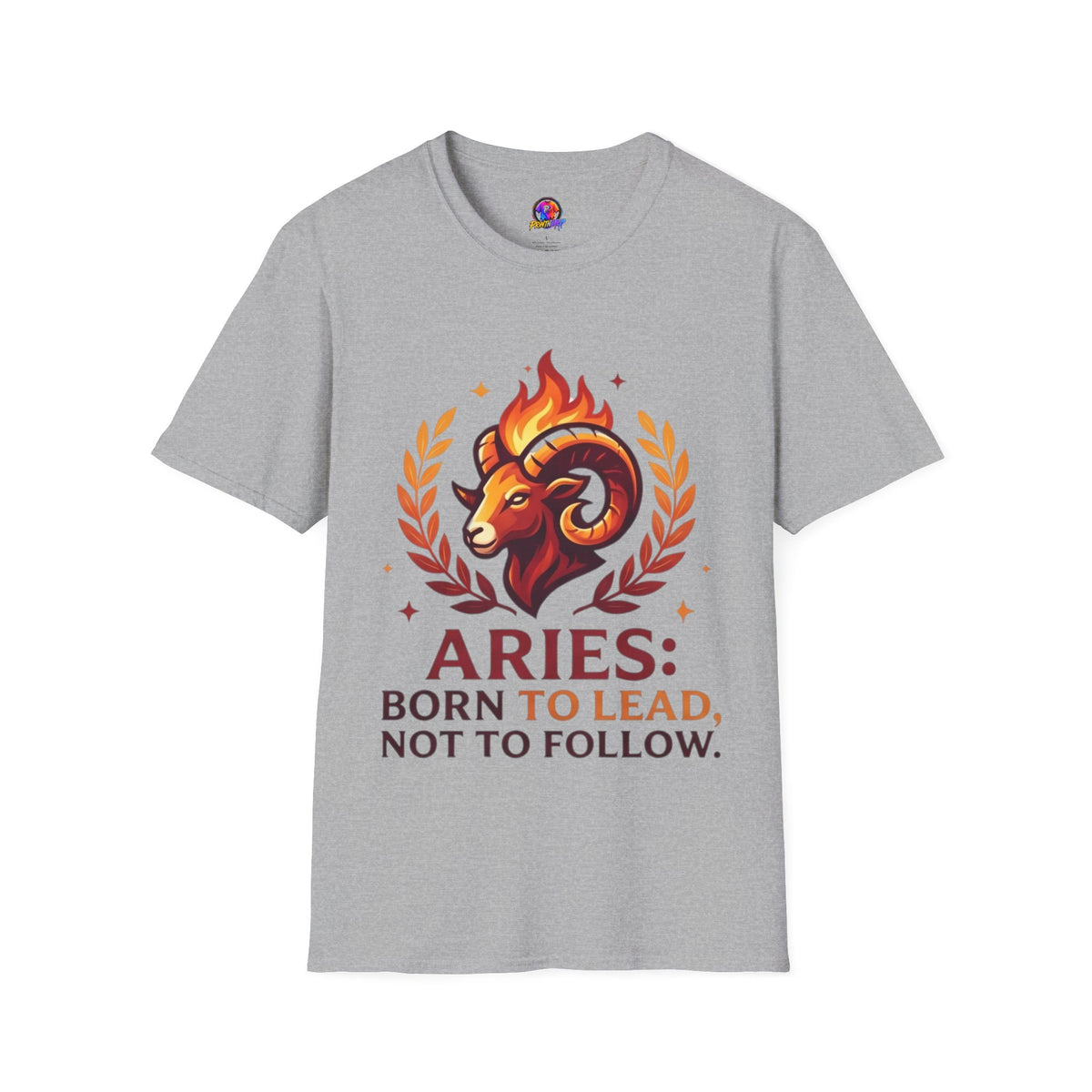 Aries Zodiac T-Shirt — "Born to Lead Not to Follow" Ram Graphic