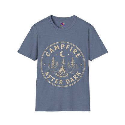 Campfire After Dark T-Shirt — Vintage Moon & Pines Camping Tee