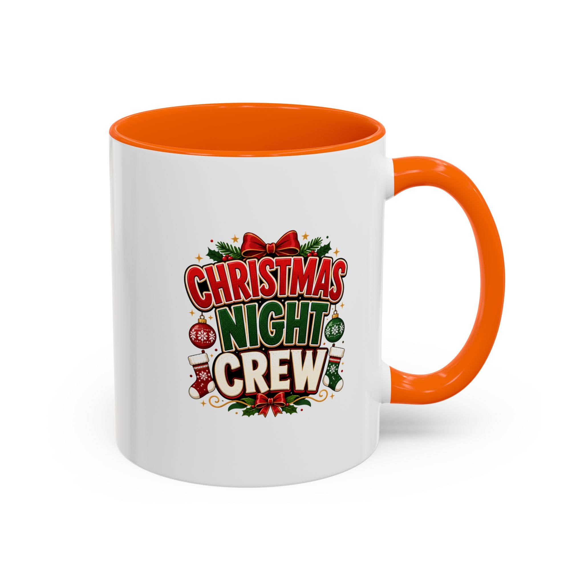 Christmas Night Crew Accent Coffee Mug – Festive Holiday Coffee Cup