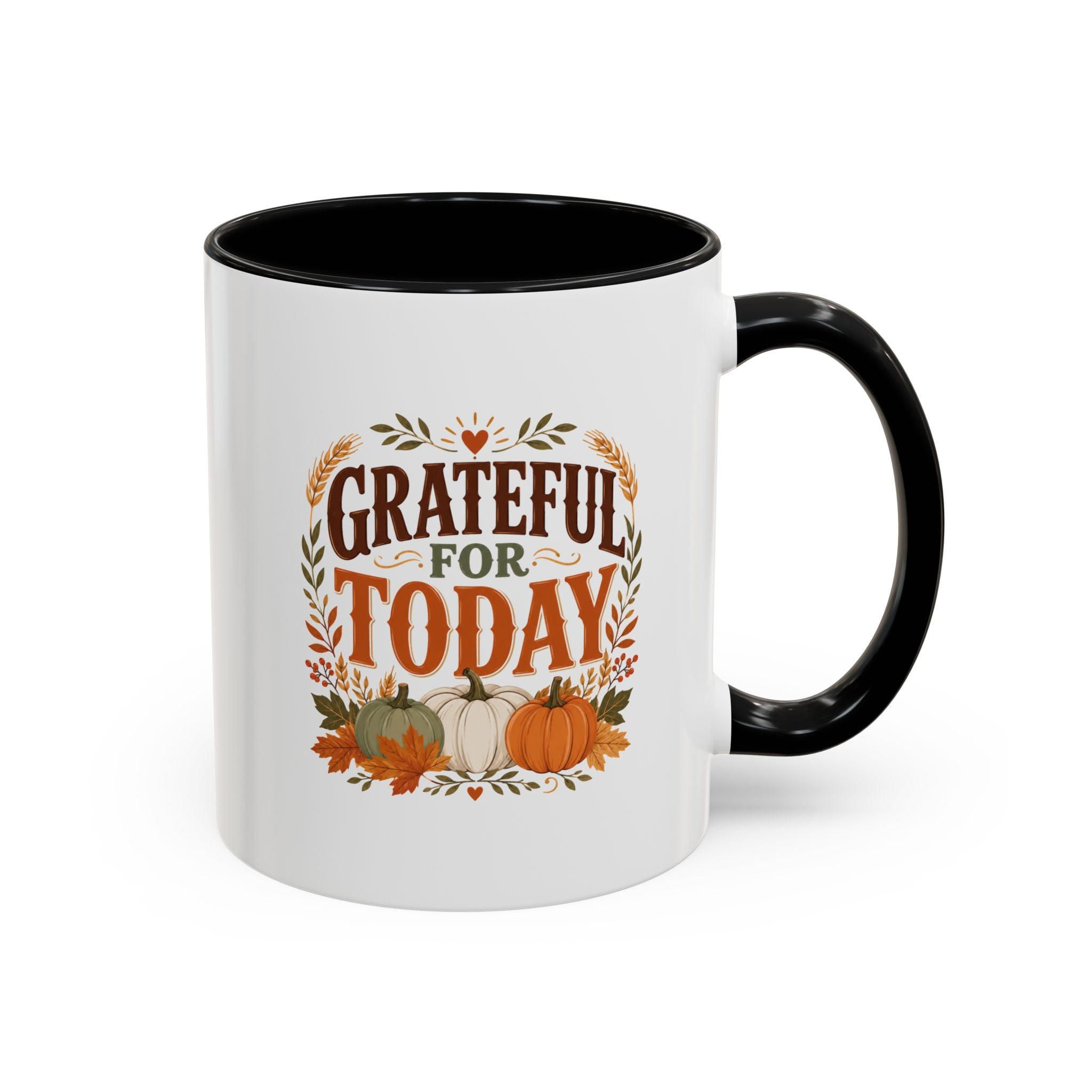 Thanksgiving Mug Grateful For Today Coffee Mug — Thanksgiving Pumpkin Fall Ceramic Accent Mug